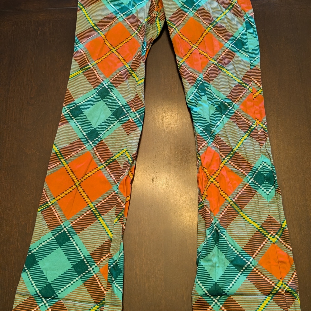 Loudmouth Vibrant Plaid Men's Pants - Orange and Teal